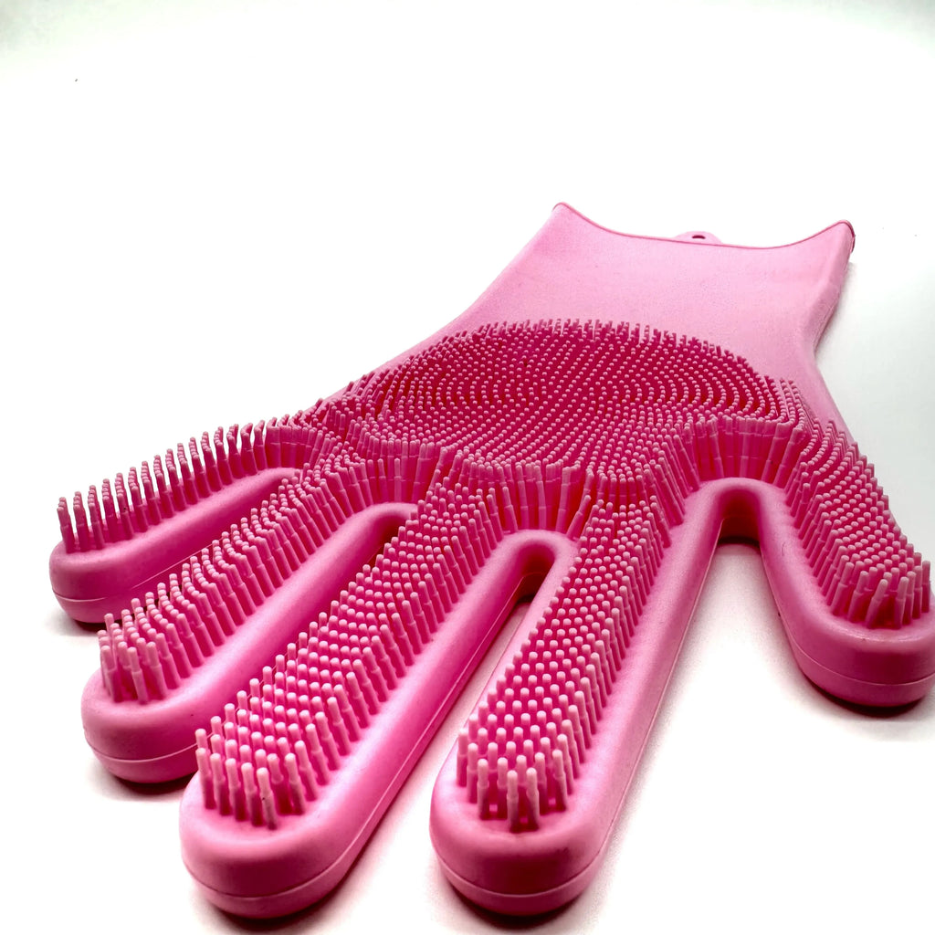 Multi-Use Silicone Cleaning Gloves with Scrub Brush