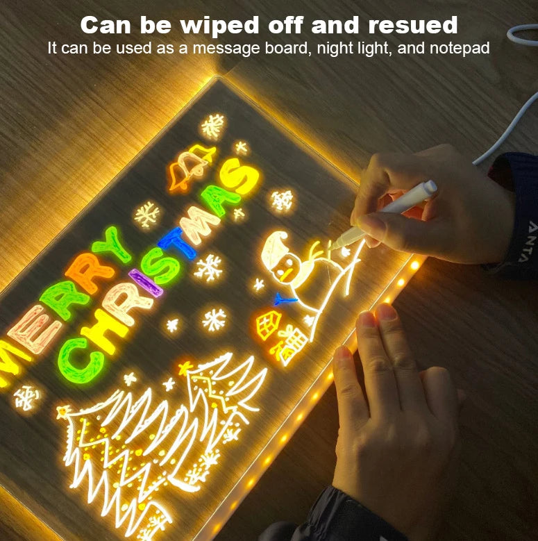 LED Glow Drawing Board for Kids